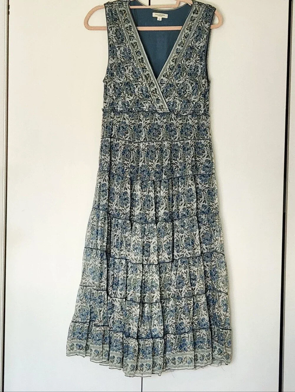 summer halter neck maxi dress Max Studio | Dresses | Max Studio Blue Floral Smocked Ruffle Strap Maxi  Dress